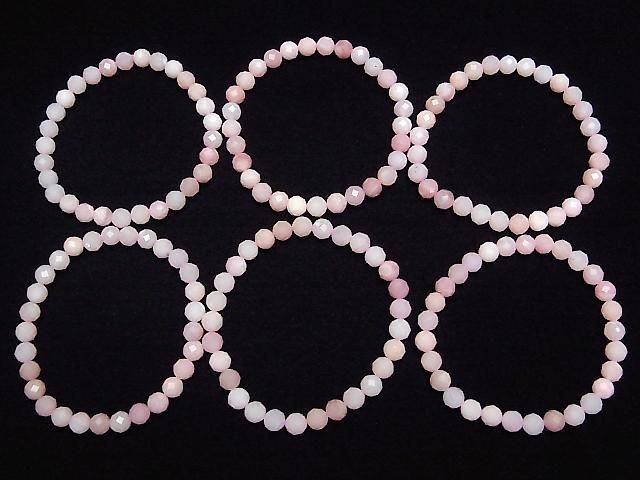Hochwertig! Rosa Opal AAA- Facettierte Runde 6mm Armband
