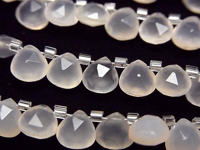Hochwertiger rosa Chalcedon AAA Kastanie Facettiert Briolette 6x6mm halb oder 1 Strang Perlen (ca. 28 Stück)