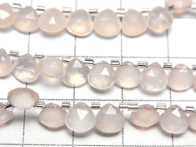 Hochwertiger rosa Chalcedon AAA Kastanie Facettiert Briolette 6x6mm halb oder 1 Strang Perlen (ca. 28 Stück)