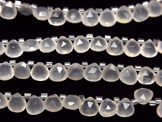 Hochwertiger rosa Chalcedon AAA Kastanie Facettiert Briolette 6x6mm halb oder 1 Strang Perlen (ca. 28 Stück)
