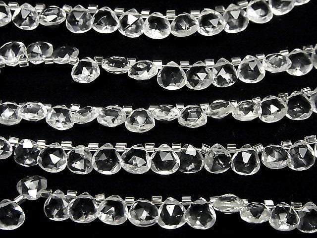 Hochwertiger Kristall AAA Kastanie Facettiert Briolette 6x6mm halb oder 1 Strang Perlen (ca. 28 Stück)