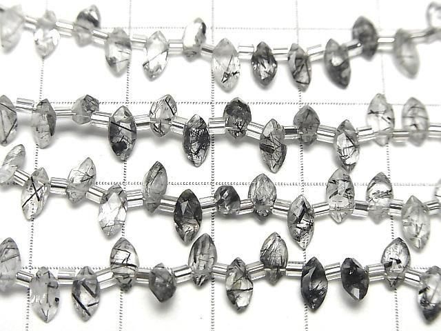 Hochwertiger Turmalinquarz AAA- Marquise Facettiert 6x3mm 1 Strang Perlen (18 Stück)