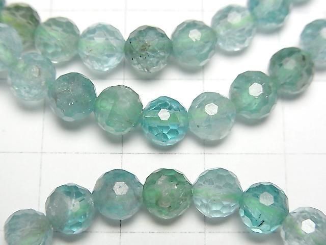 Hochwertig! Blau-Grüner Apatit AA++ 128 Facettierte Runde 6mm Armband