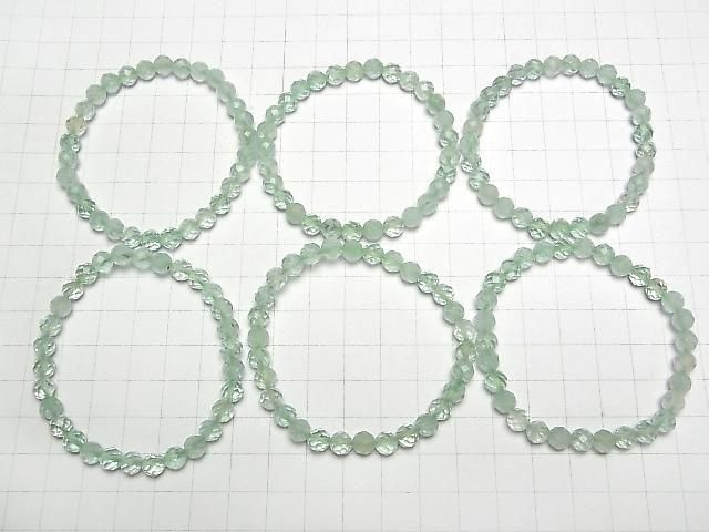 Hochwertig! Grüner Fluorit AAA- Facettierte Runde 6mm Armband