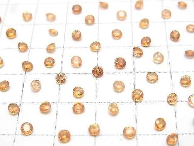 Hochwertiger Spessartit Granat AAA Lose Stein Rund Facettiert 3x3mm 2Stücke