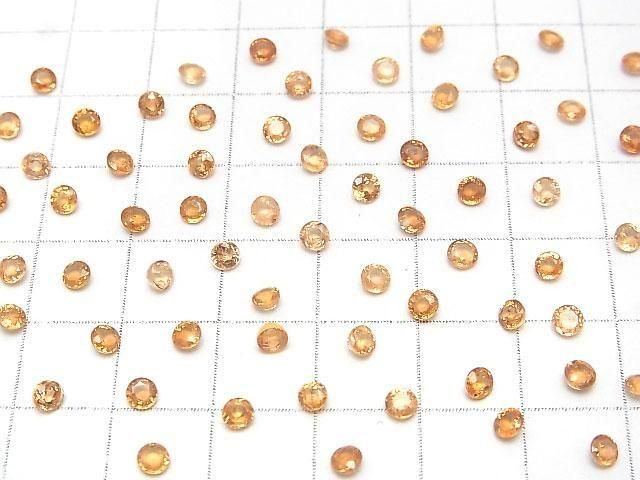 Hochwertiger Spessartit Granat AAA Lose Stein Rund Facettiert 3x3mm 2Stücke