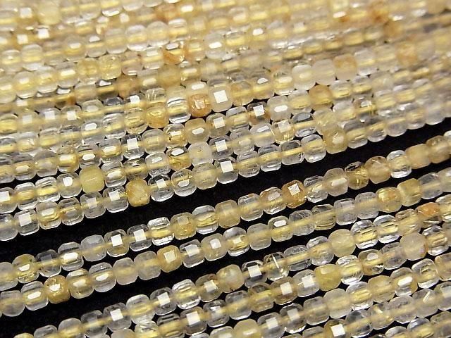 Hochwertiger! Rutilquarz AA+ Würfelform 2x2x2mm 1Strang Perlen (ca. 15Zoll/37cm)