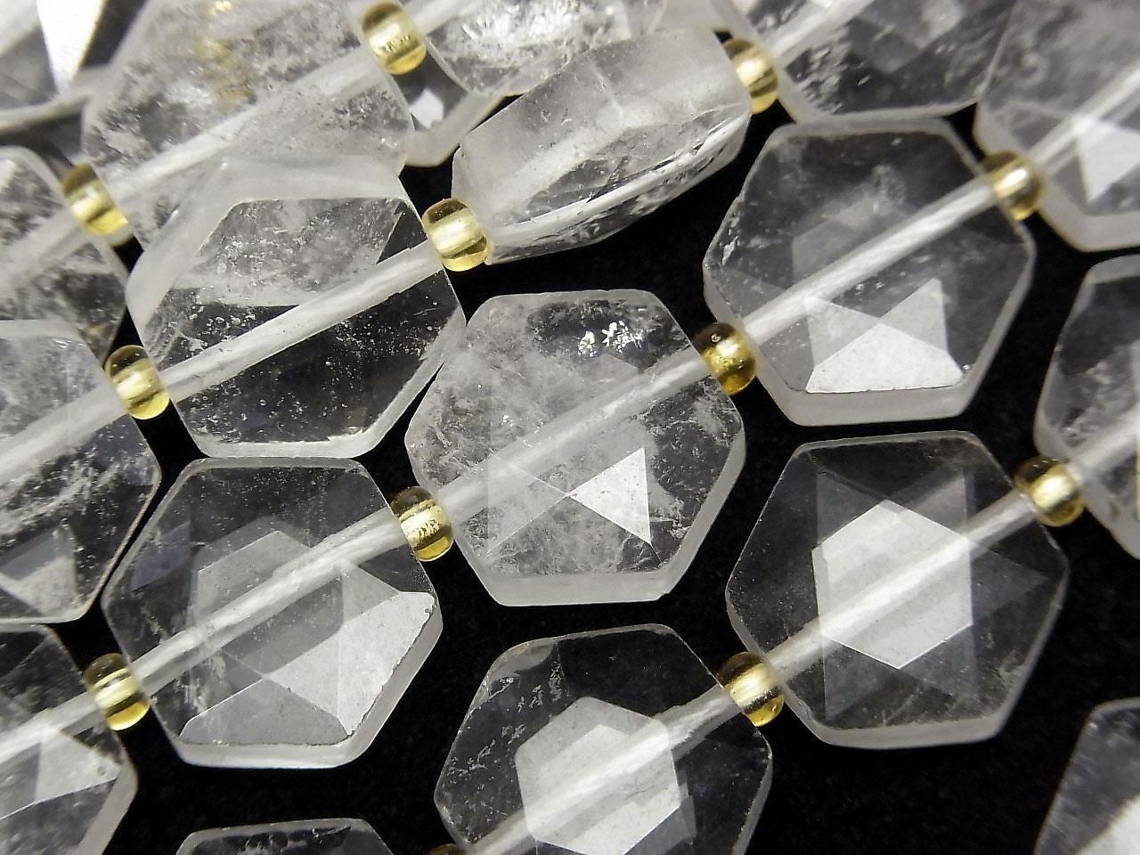 Crystal AA Hexagon Cut 12x13mm Half or 1-Strand Beads (approx. 15inch/36cm)