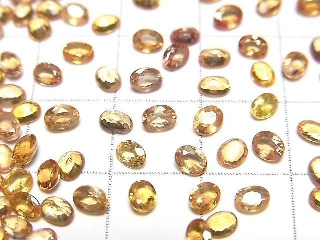 Songea Hochwertiger gelber Saphir AAA- Lose Stein oval facettiert 4x3mm 5Stk