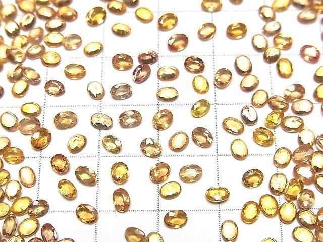 Songea Hochwertiger gelber Saphir AAA- Lose Stein oval facettiert 4x3mm 5Stk