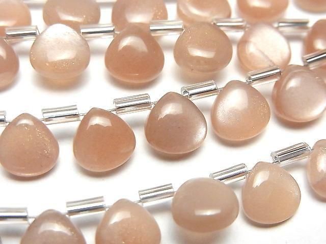 Hochwertiger Pfirsich-Mondstein AA++ Kastanie (glatt) 8x8mm halber oder 1Strang Perlen (18Stk)