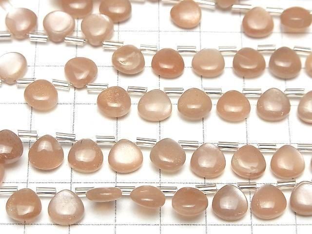 Hochwertiger Pfirsich-Mondstein AA++ Kastanie (glatt) 8x8mm halber oder 1Strang Perlen (18Stk)