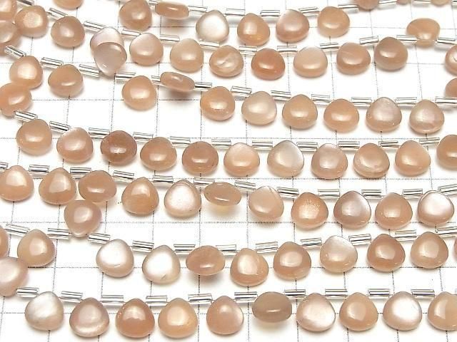 Hochwertiger Pfirsich-Mondstein AA++ Kastanie (glatt) 8x8mm halber oder 1Strang Perlen (18Stk)