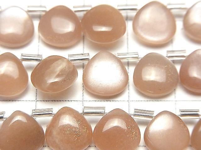 Hochwertiger Pfirsich-Mondstein AA++ Kastanie (glatt) 10x10mm halber oder 1Strang Perlen (18Stk)