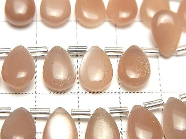Hochwertiger Pfirsich-Mondstein AA++ Tropfenform (glatt) 12x8mm halber oder 1Strang Perlen (18Stk)