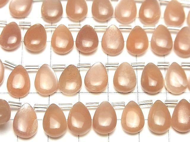 Hochwertiger Pfirsich-Mondstein AA++ Tropfenform (glatt) 12x8mm halber oder 1Strang Perlen (18Stk)
