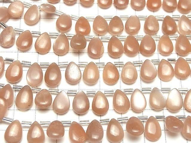 Hochwertiger Pfirsich-Mondstein AA++ Tropfenform (glatt) 12x8mm halber oder 1Strang Perlen (18Stk)