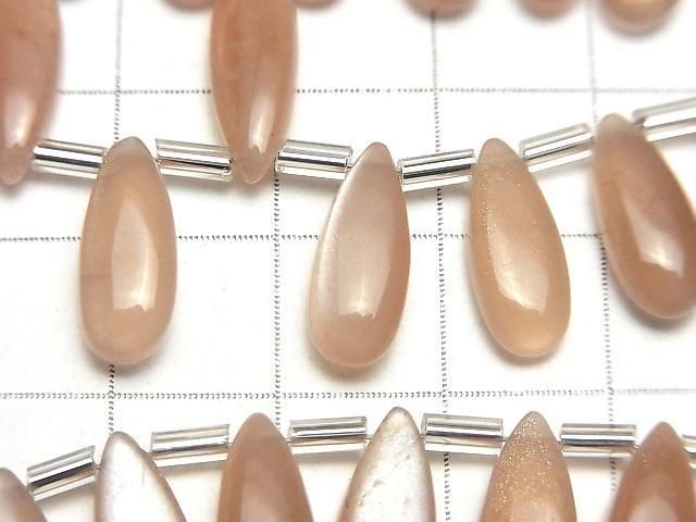 Hochwertiger Pfirsich-Mondstein AA++ Tropfenform (glatt) 15x6mm halber oder 1Strang Perlen (18Stk)