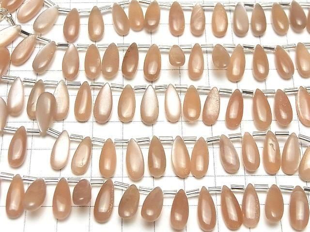 Hochwertiger Pfirsich-Mondstein AA++ Tropfenform (glatt) 15x6mm halber oder 1Strang Perlen (18Stk)