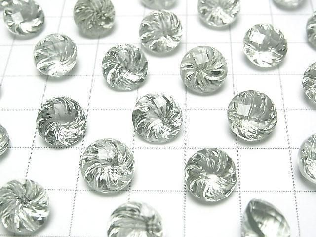 Hochwertiger grüner Amethyst AAA lose Stein runder Wirbel-Schliff 10x10mm 1 Stück