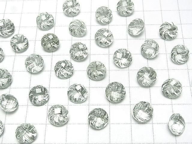 Hochwertiger grüner Amethyst AAA lose Stein runder Wirbel-Schliff 10x10mm 1 Stück