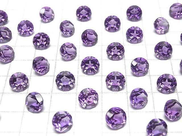 Hochwertiger Amethyst AAA lose Stein runder Stern facettierter Fancy 8x8mm 1 Stück