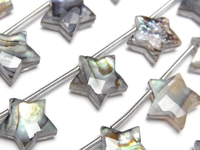 Abalone-Schale x Kristall AAA- facettierter Stern 1 Strang Perlen (6 Stück)