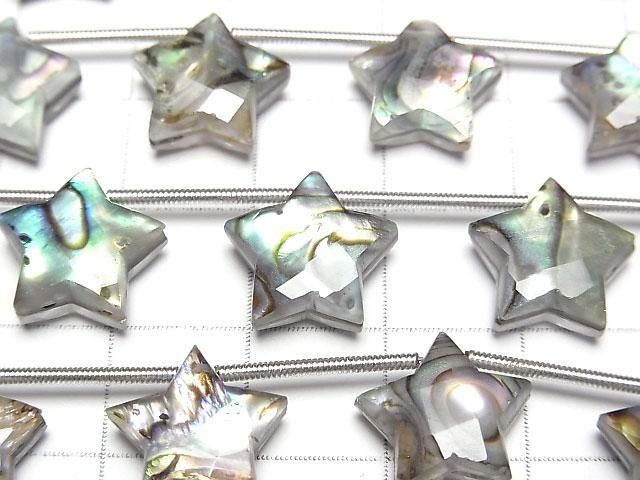 Abalone-Schale x Kristall AAA- facettierter Stern 1 Strang Perlen (6 Stück)