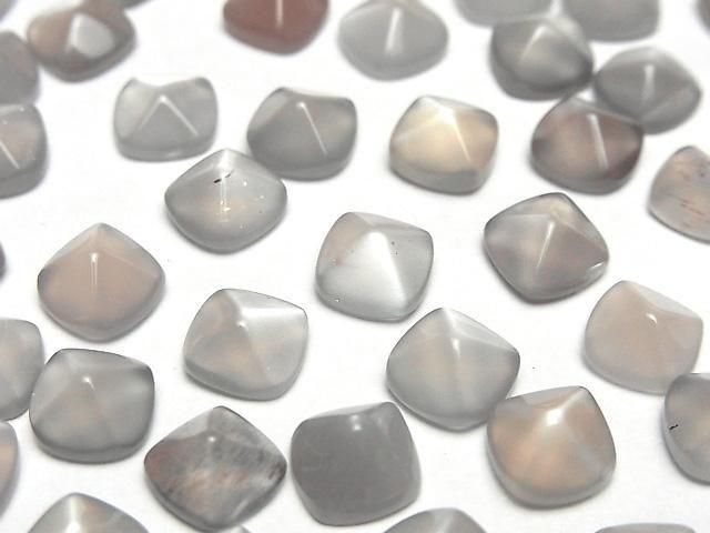 Hochwertiger braun-grauer Mondstein AAA- Zuckerhut-Schliff 8x8mm 3 Stück