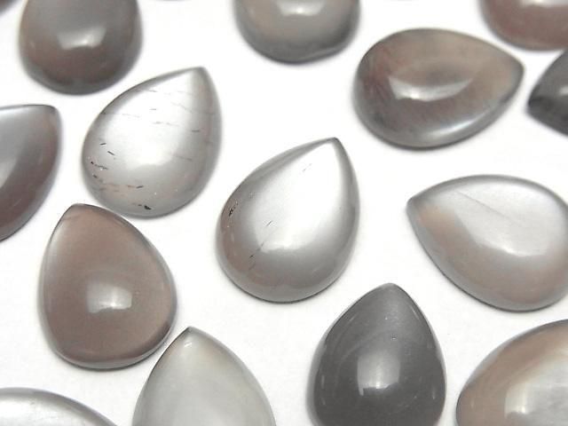 Braun-grauer Mondstein AAA Tropfenform Cabochon 16x12mm 2 Stück
