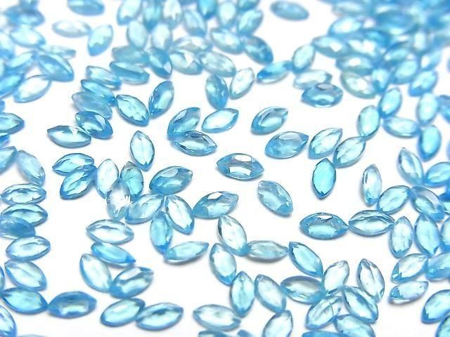Hochwertiger blauer Apatit AAA- lose Stein marquise facettiert 4x2mm 10 Stück