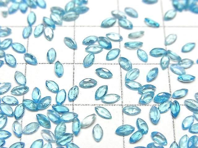 Hochwertiger blauer Apatit AAA- lose Stein marquise facettiert 4x2mm 10 Stück