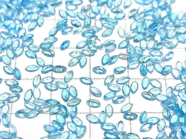 Hochwertiger blauer Apatit AAA- lose Stein marquise facettiert 4x2mm 10 Stück