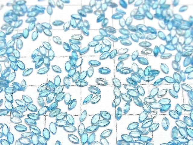 Hochwertiger blauer Apatit AAA- lose Stein marquise facettiert 4x2mm 10 Stück