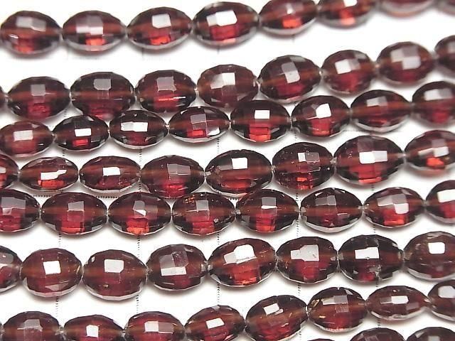 Hochwertiger Mozambique Granat AAA-facettierte Oval 1Strang Perlen (ca. 7 Zoll/18 cm)