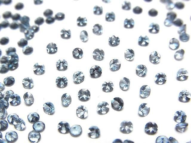 Hochwertiger London Blue Topas AAA lose Stein Rund facettiert 2x2mm 10Stk