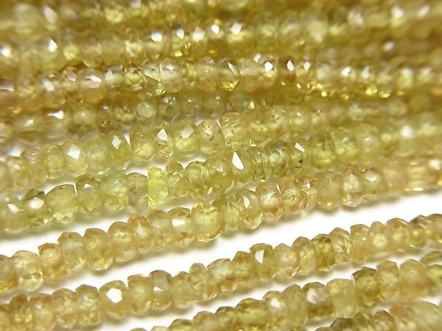 Hochwertiger Sphene AAA facettierte Knopf Rondelle halb oder 1Strang Perlen (ca. 15 Zoll/38 cm)