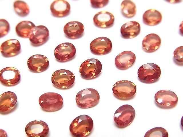 Hochwertiger orangefarbener Saphir AAA- lose Stein Oval facettiert 4x3mm 1Stk