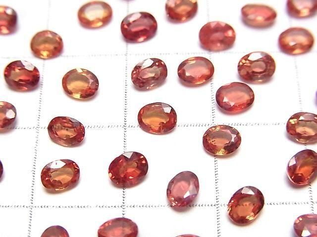 Hochwertiger orangefarbener Saphir AAA- lose Stein Oval facettiert 4x3mm 1Stk