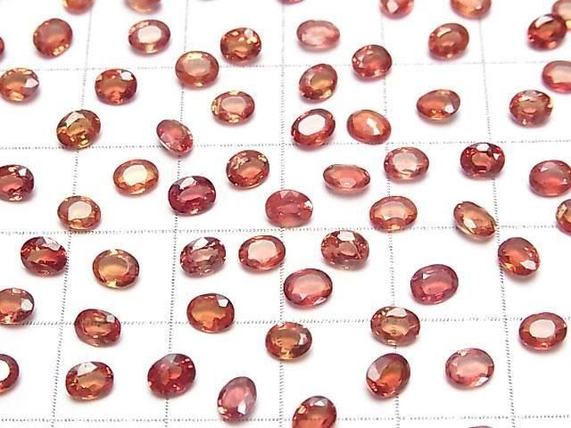 Hochwertiger orangefarbener Saphir AAA- lose Stein Oval facettiert 4x3mm 1Stk