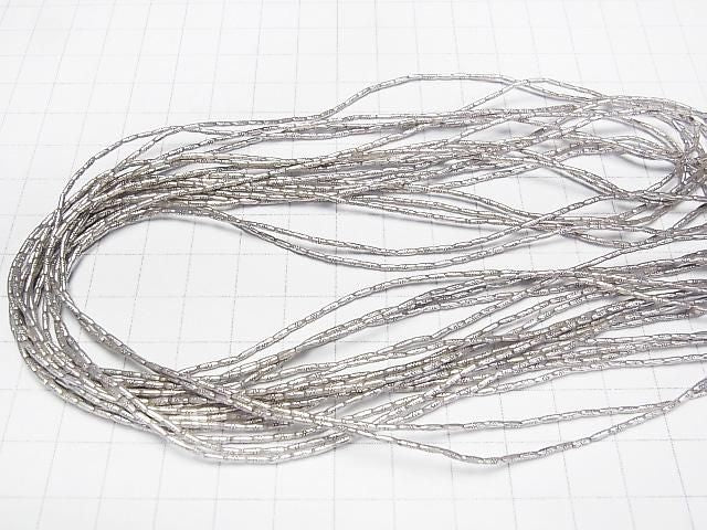 Karen silver flower pattern tube 4x1.5x1.5mm half or 1strand beads (approx. 27 inches/68 cm)