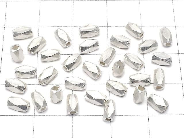 Karen Silver Faceted Tube 6x3x3mm White Silver 5pcs