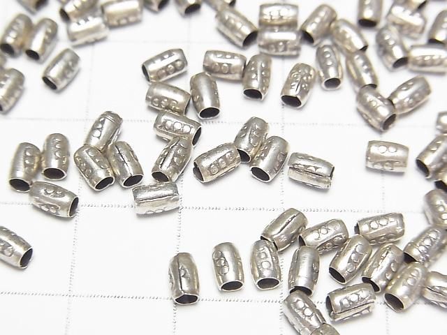 Karen Silver Decorative Tube 4x3x3mm 5pcs