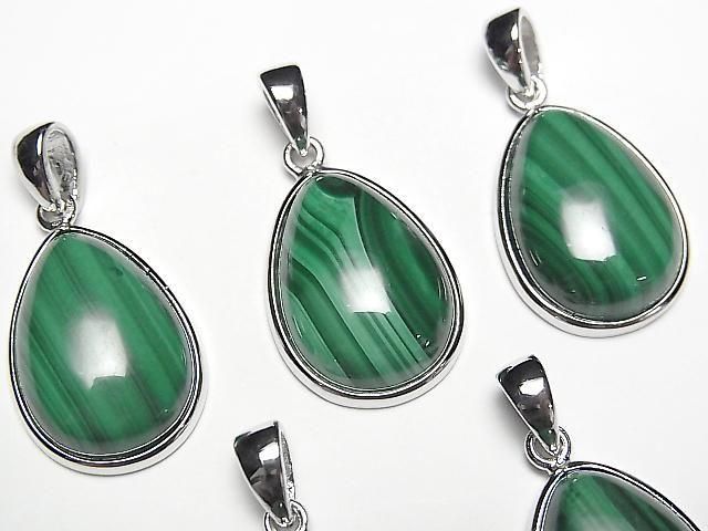 Malachit AAA Birnenform Anhänger 20x15mm Silber925 1 Stück