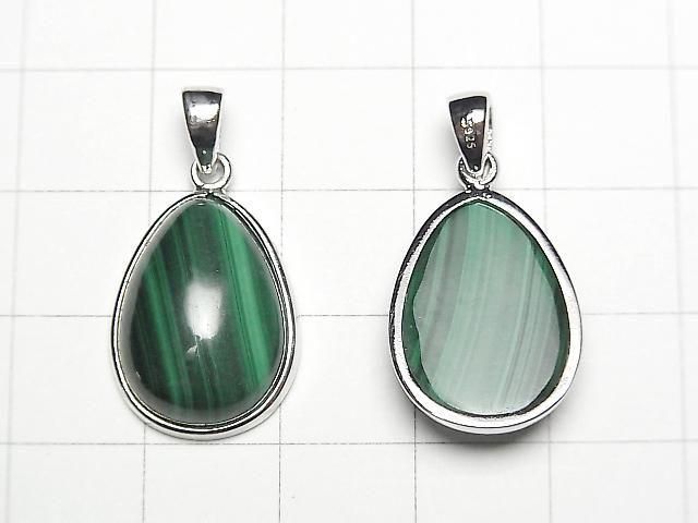 Malachit AAA Birnenform Anhänger 20x15mm Silber925 1 Stück