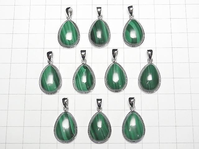 Malachit AAA Birnenform Anhänger 20x15mm Silber925 1 Stück