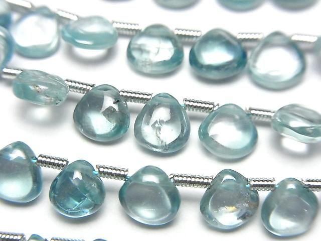 Hochwertig natürlicher blauer Zirkon AA++ Kastanie (glatt) halb oder 1Strang Perlen (28Stk)