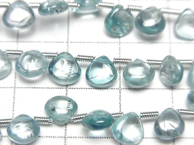 Hochwertig natürlicher blauer Zirkon AA++ Kastanie (glatt) halb oder 1Strang Perlen (28Stk)