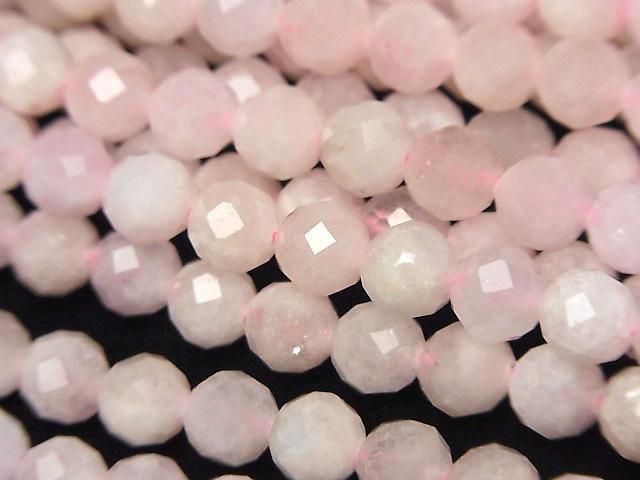 High Quality! Morganite AA Faceted Round 6mm 1strand beads (aprx.15inch/37cm)