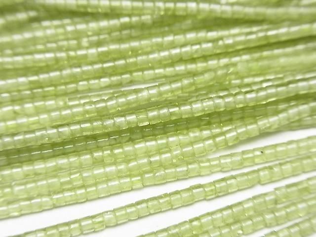 Peridot AA+ Röhren (Heishi) 2x2x1mm 1Strang Perlen (ca. 15 Zoll/37 cm)